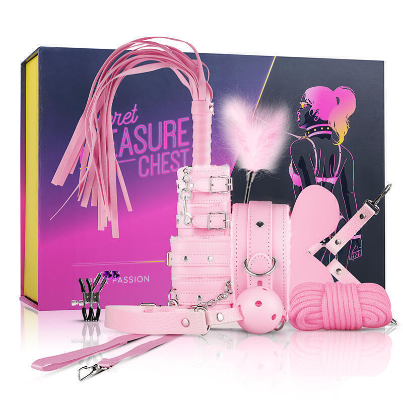 Набор БДСМ Secret Pleasure Chest Pink Pleasure 11 предметов, розовый