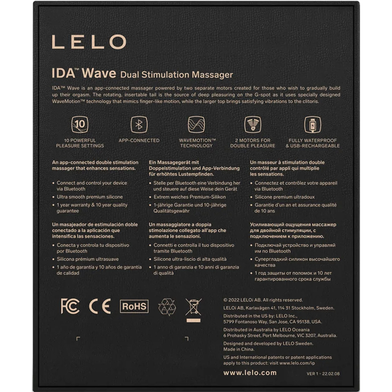 Вибратор c имитацией фингеринга и стимулятором клитора Lelo Ida Wave, черный