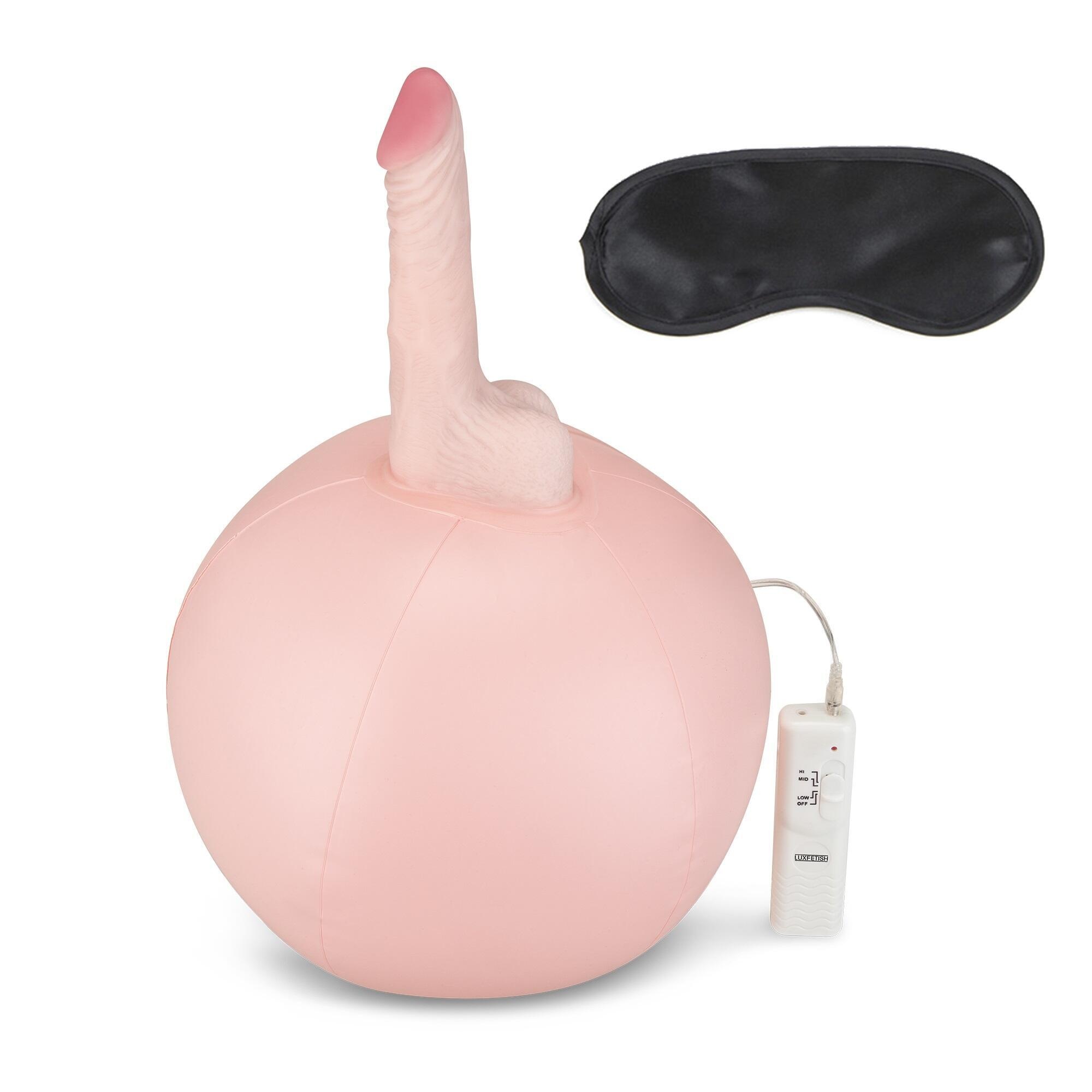 Надувной мяч с вибратором 15.2 см Lux Fetish, розовый