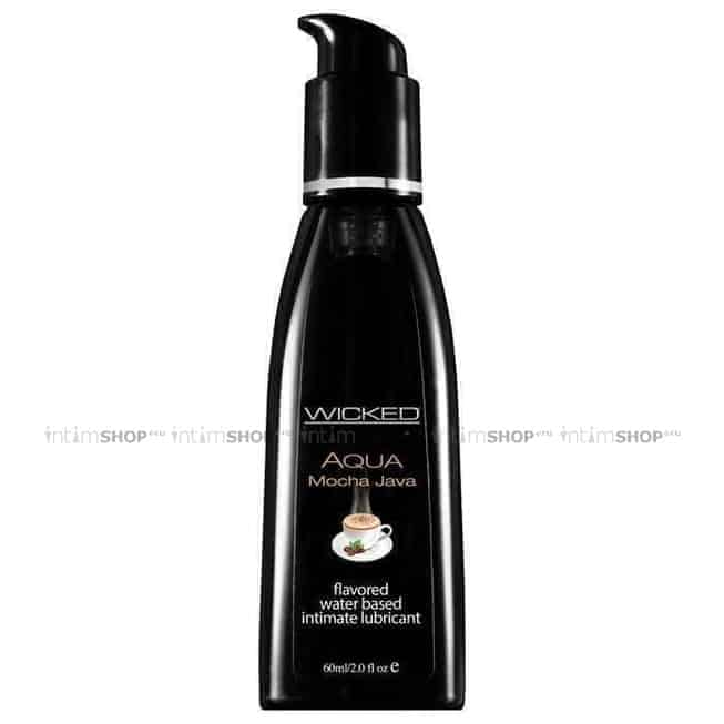 Оральный лубрикант со вкусом кофе мокка Wicked Aqva Mocha Java, 60 мл