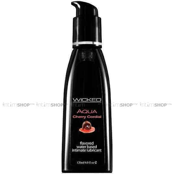 Оральный лубрикант со вкусом вишневого ликера Wicked Aqva Cherry, 120 мл