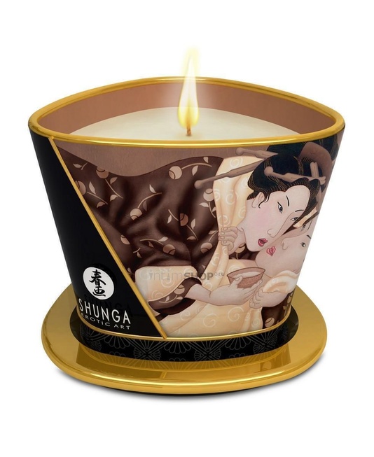 Свеча с массажным маслом Shunga Пьянящий шоколад, 170 гр