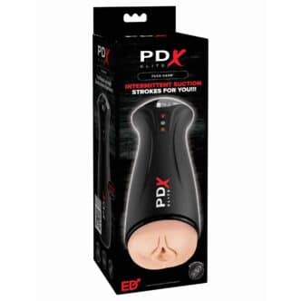 Мастурбатор в колбе с вибрацией PipeDream PDX Elite Fuck-Gasm, телесный, черный
