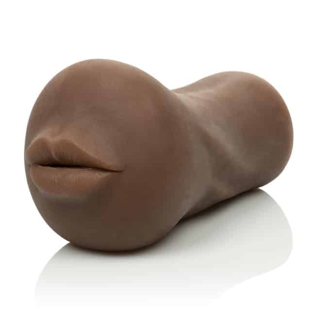 Мастурбатор закрытого типа Stroke It™ Mouth с отверстием в виде рта, мулатка