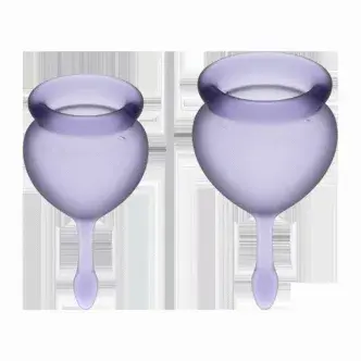 Менструальные чаши Satisfyer Feel Good, 2 шт в наборе, лиловый