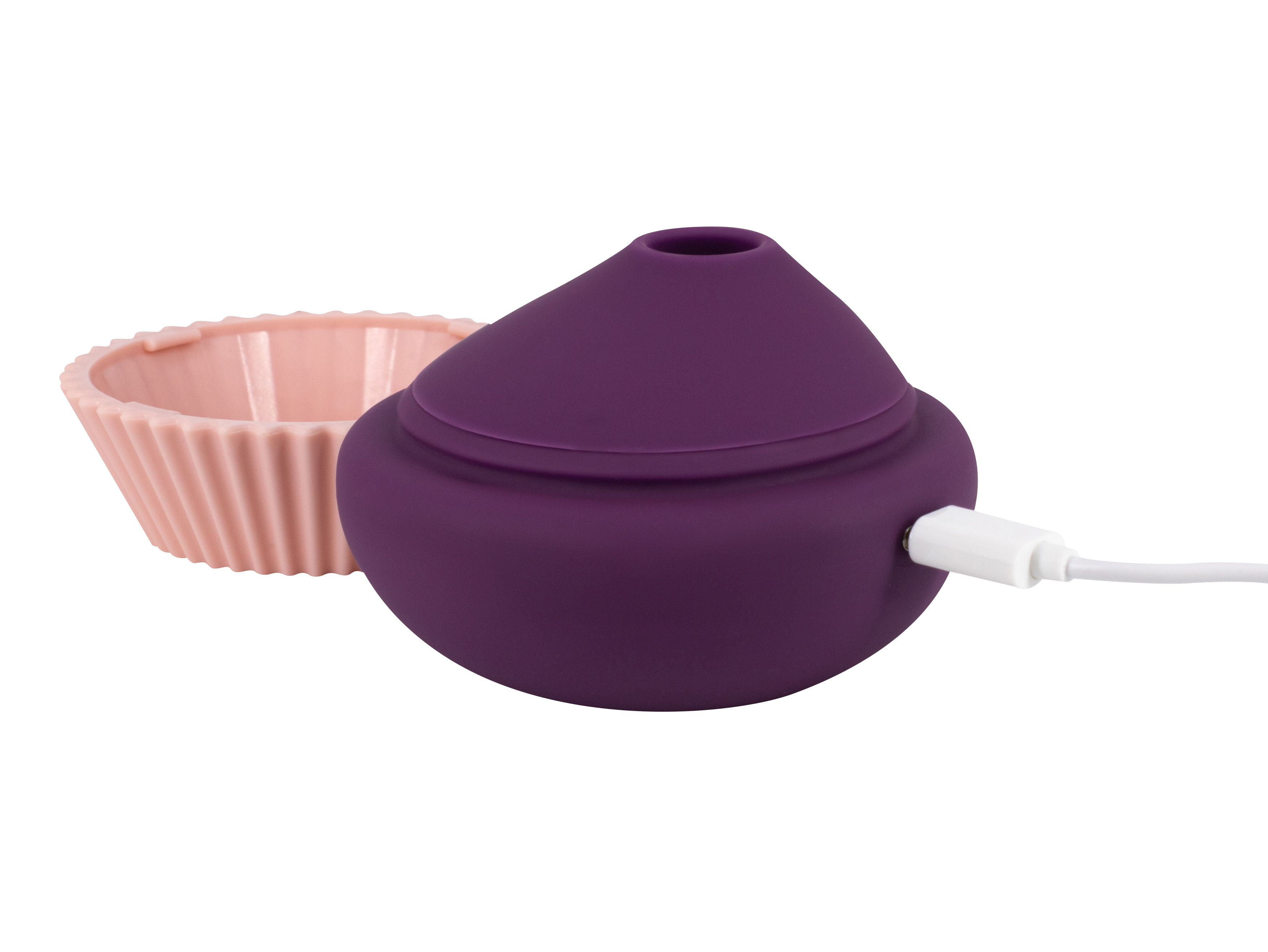 Вакуумный стимулятор клитора с вибрацией Lola Toys Blueberry Cupcake, фиолетовый