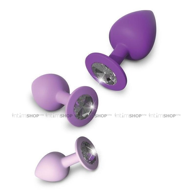 Набор анальных пробок со стразами Pipedream Fantasy For Her Little Gems, фиолетовый от IntimShop