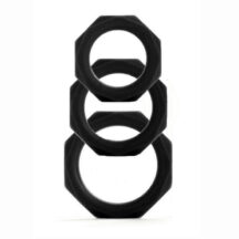 Набор эрекционных колец Octagon Rings 3 sizes, черный