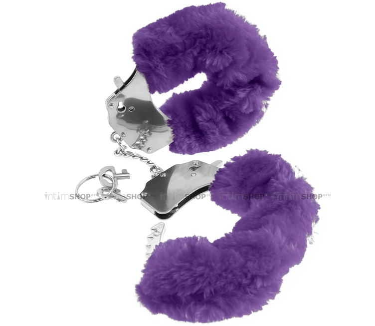 

Наручники металлические Furry Cuffs с мехом фиолетовые