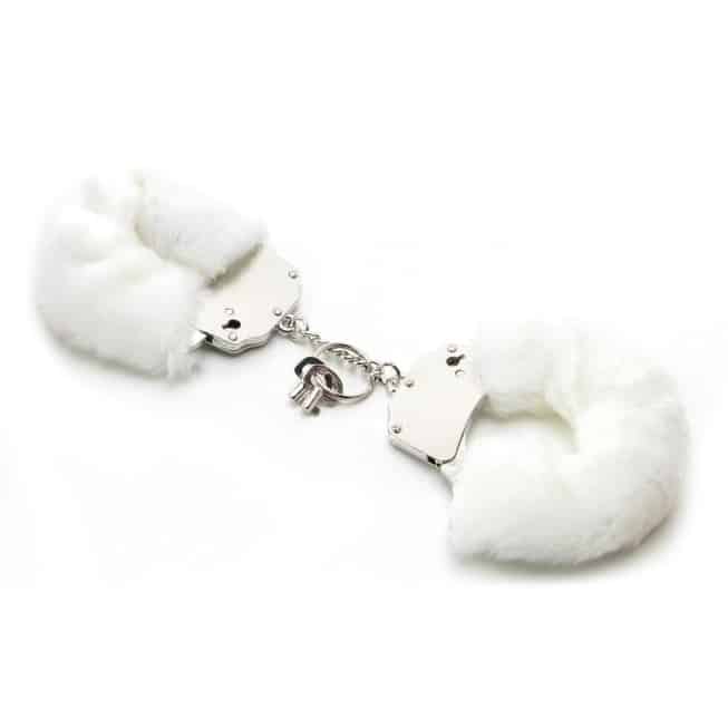 Наручники металлические Furry Cuffs с мехом белые