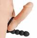 Насадка с вибрацией Double Fun Cock Ring with Double Penetration Vibe XR Brands черный