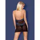 Сорочка облегающая с синим кружевом Delicate Chemise & Thong Obsessive, L/XL