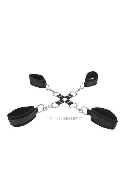 Крестообразные наручники (оковы, фиксаторы) для рук и ног Velcro hand and leg cuffs Ouch! Shots от IntimShop