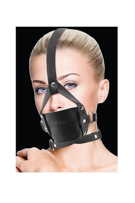 Кляп в виде намордника Leather Mouth Gag Shots, черный от IntimShop