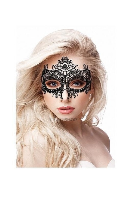 Кружевная маска ручной работы Shots Queen Black Lace, черный от IntimShop