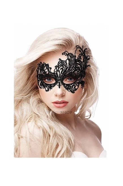 Кружевная маска ручной работы Shots Royal Black Lace, черный от IntimShop