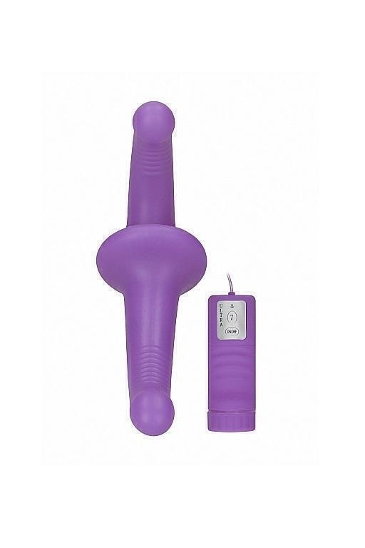 Безремневой страпон с вибрацией Vibrating Silicone Strapless Strapon Shots, фиолетовый