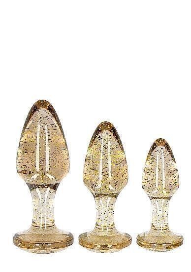 Набор анальных пробок Shots Ouch Golden Glitter, золотистый
