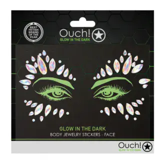 Светящиеся в темноте стразы для лица Shots Ouch! OU850GLO, разноцветные