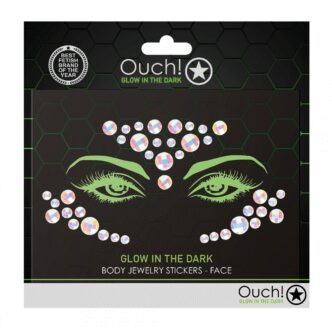 Светящиеся в темноте стразы для лица Shots Ouch! OU852GLO, разноцветные
