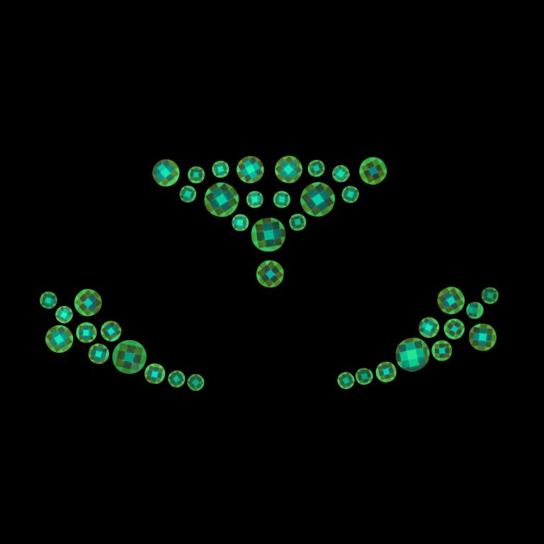 Светящиеся в темноте стразы для лица Shots Ouch! OU852GLO, разноцветные