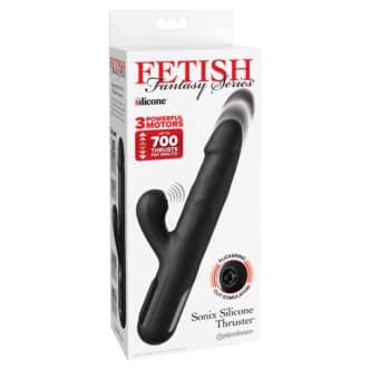 Вибратор-кролик c тройной стимуляцией Sonix Silicone Thruster, черный