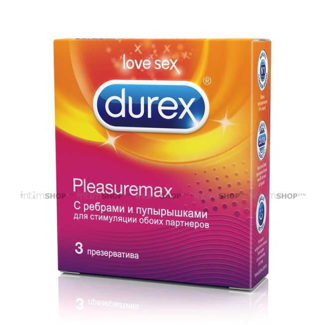 Презервативы Durex Pleasuremax рельефные, 3 шт от IntimShop