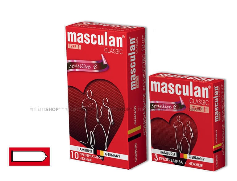 Презервативы Masculan Classic Sensitive классической формы №1, 10 шт от IntimShop