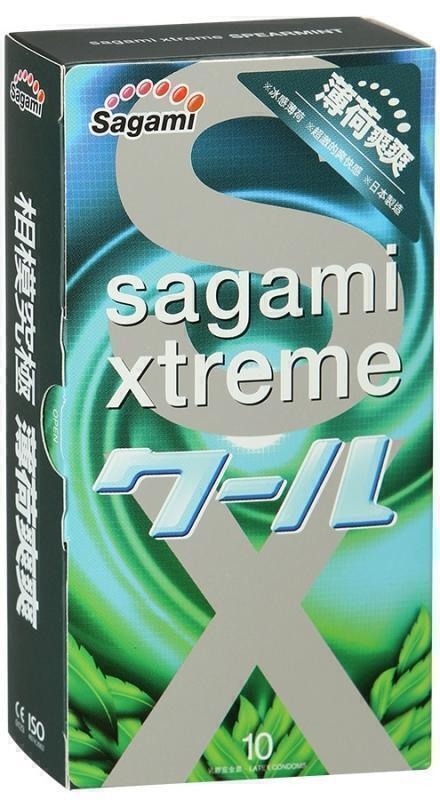 Латексные презервативы Sagami Xtreme Mint 0.04, 10шт