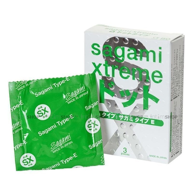 Латексные презервативы с точками Sagami Xtreme Type-E, 3шт от IntimShop