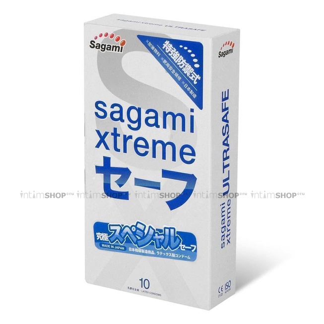 фото Презервативы с двойным количеством смазки Sagami Xtreme Ultrasafe, 10шт