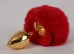 Пробка c хвостом задорный кролик Luxurious Tail, красная