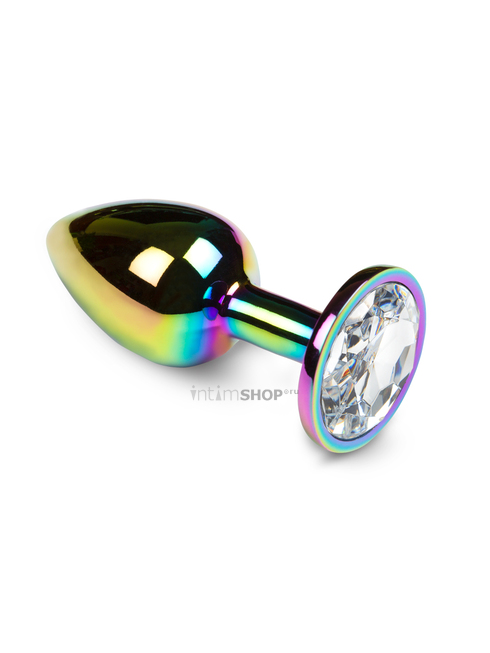

Анальная пробка Пикантные Штучки разноцветная с бесцветным кристаллом, маленькая