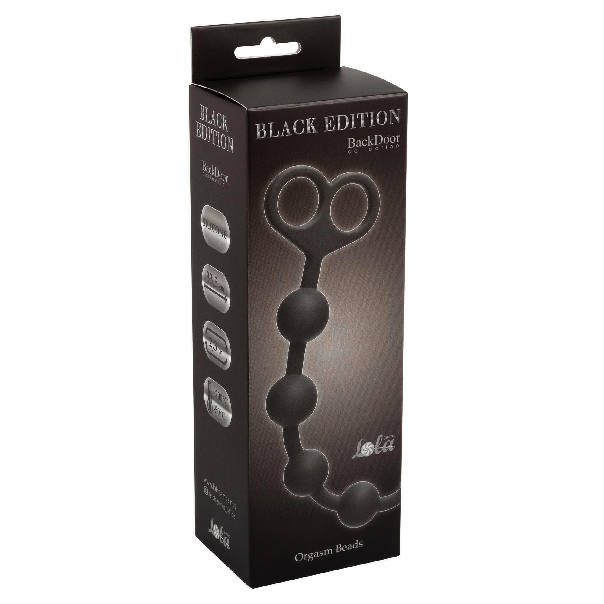Анальные бусы Lola Games BackDoor Collection Orgasm Beads, чёрные