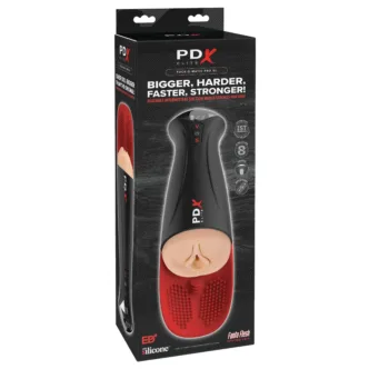 Мастурбатор в колбе с вибрацией PipeDream Fuck-O-Matic Pro XL , телесный, черный с красным