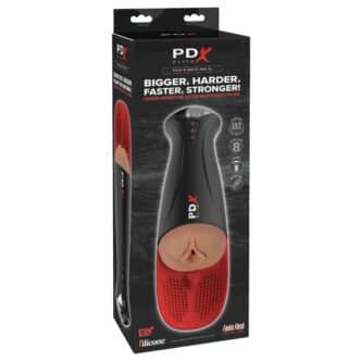 Мастурбатор в колбе с вибрацией PipeDream Fuck-O-Matic Pro XL , телесный, загорелый, черный с красным