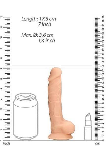 Фаллоимитатор Silicone Dildo With Balls - 17,8 см. Shots от IntimShop