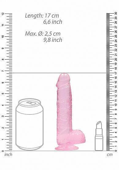 Фаллоимитатор из эластомера Shots Realrock, 17 см, розовый
