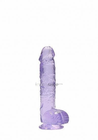 Фаллоимитатор из эластомера Shots Realrock, 17 см, фиолетовый