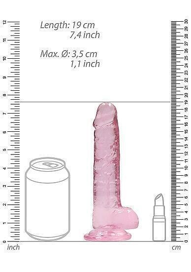 Фаллоимитатор из эластомера Shots Realrock, 19 см, розовый