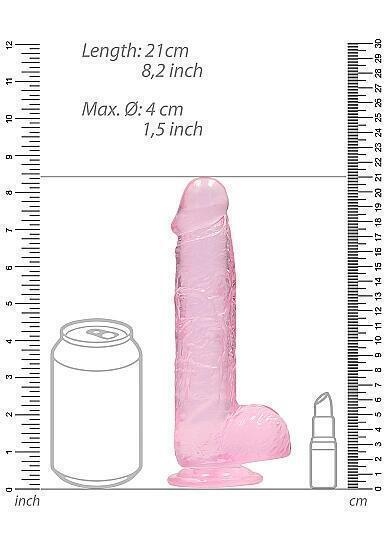 Фаллоимитатор из эластомера Shots Realrock, 21 см, розовый