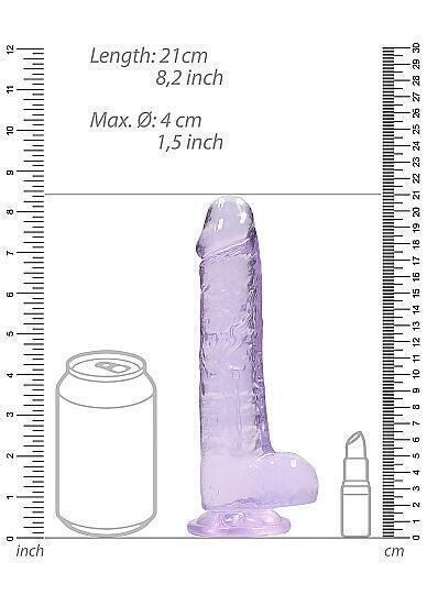 Фаллоимитатор из эластомера Shots Realrock, 21 см, фиолетовый