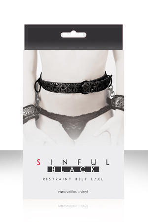 Ремень на пояс Sinful Black Restraint Belt Large черный