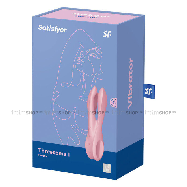 Вибромассажер Satisfyer Threesome 1 для стимуляции клитора и сосков, розовый - фото 2