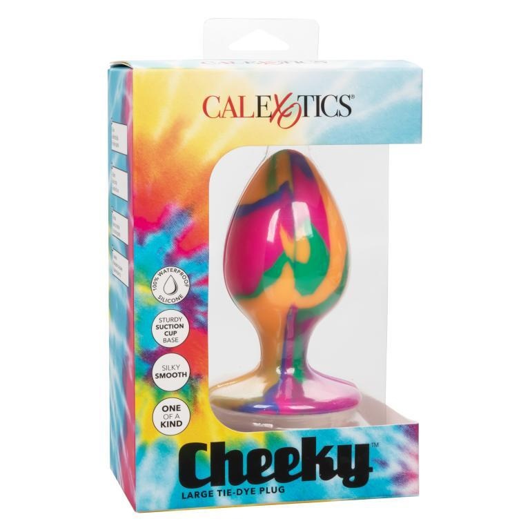 Анальная пробка CalExotics Cheeky Tie-Dye L, разноцветная