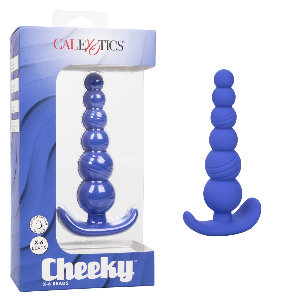 Анальная ёлочка CalExotics Cheeky X-6 Beads, синяя