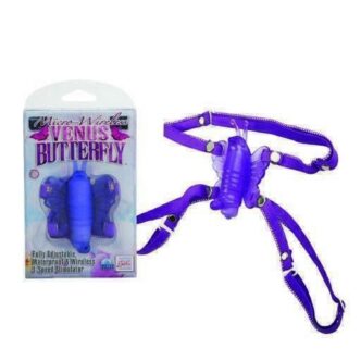 Вибротрусики California Exotic Novelties Micro-Wireless Venus Butterfly на ремешках, фиолетовый