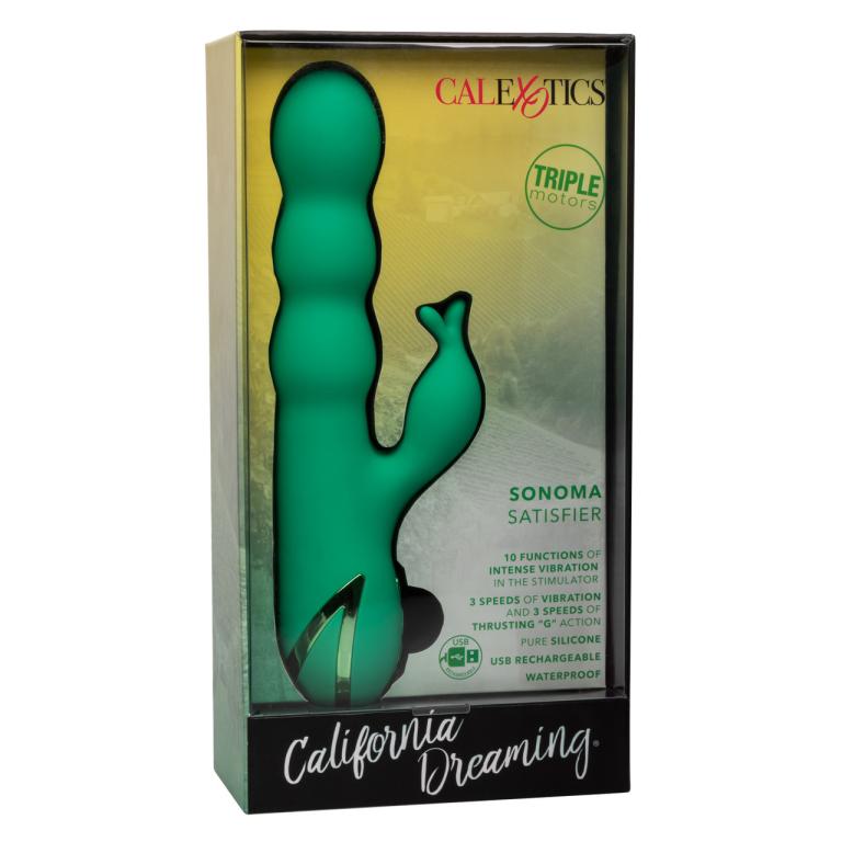 Фрикционный вибратор-кролик CalExotics California Dreaming Sonoma Satisfier, зелёный