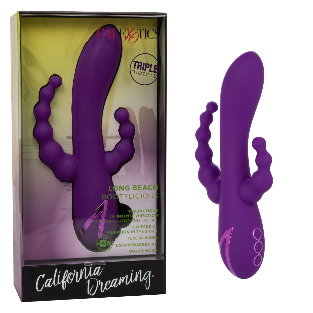 Вибратор-кролик CalExotics California Dreaming Long Beach Bootylicious, фиолетовый