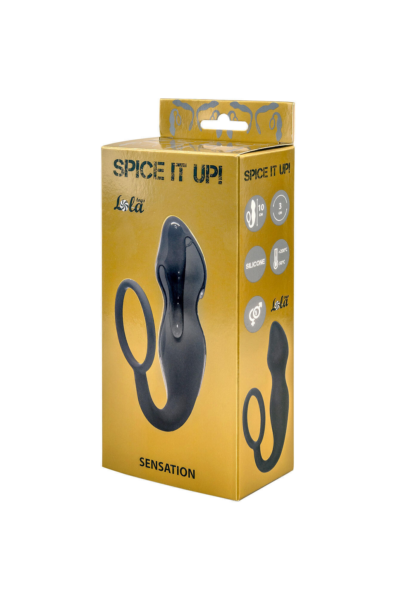 Эрекционное кольцо с анальным стимулятором Lola Games Spice It Up Sensation, серое